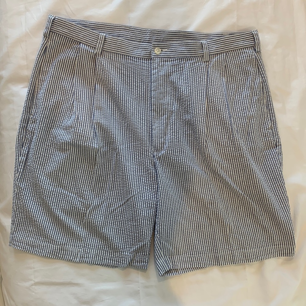 Mens Blue and White Cotton Shorts Size 40